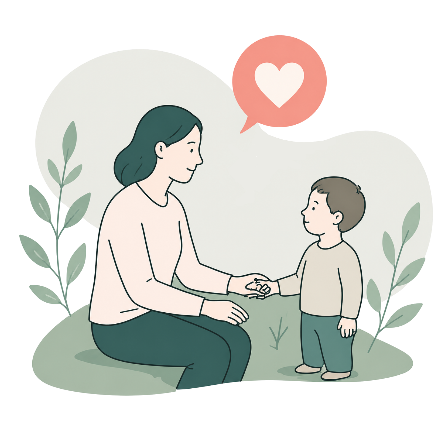 Accompagnement d'un enfant sous un arbre